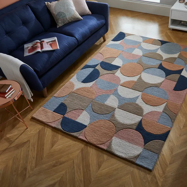 Luxury Hand Tufted New Zealand Wool Geometric Carpet